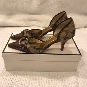 Vintage Coach Monogram Heels Size 6